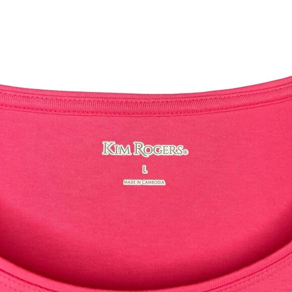 Kim Rogers Pink Short Sleeve T-shirt Size L Round Neck Graphic Print - Picture 7 of 9